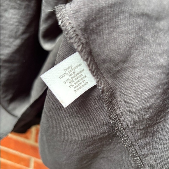 Lane Bryant 26 Black Lace Shoulder Bow Tie Long Sleeve Blouse Career Office - Picture 7 of 10